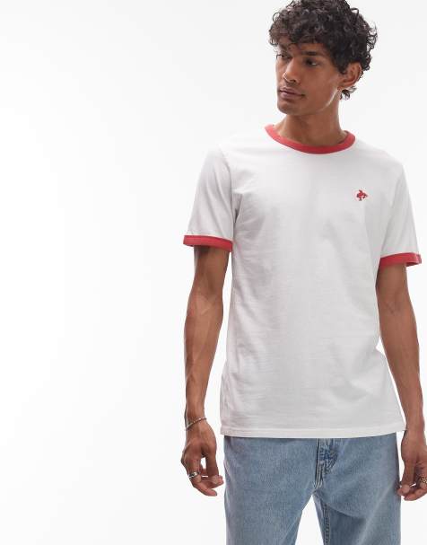 Levi's – Vit t-shirt i retrostil med broderat cowboy och kantrand - view 1
