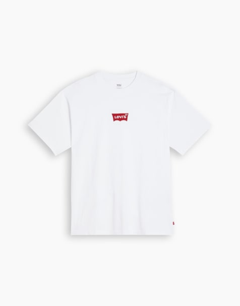 Levi's – Vit t-shirt med broderad, centrerad logga - view 1