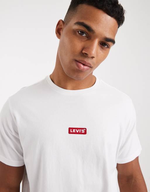 Levi's – Vit t-shirt med centrerad liten logga, 5 av 5