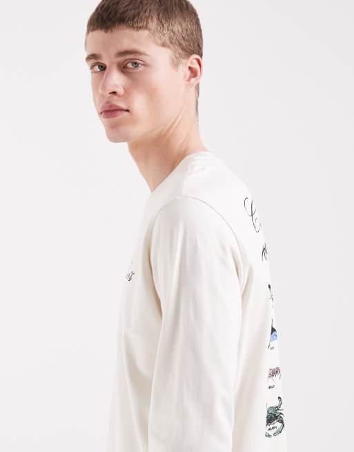 Levi's – Vit t-shirt med långa ärmar och havstryck baktill, 5 av 5