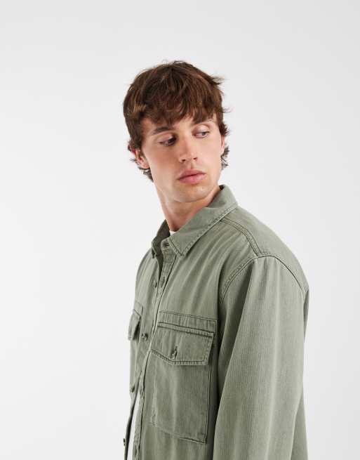 Levi's waller avslappnad skjorta i salviagrönt, 3 av 5