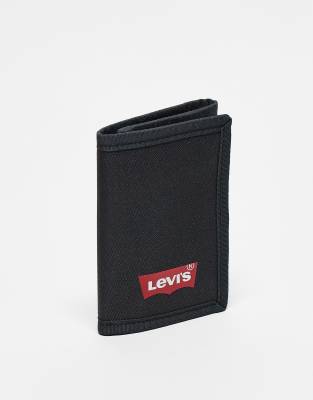 Levi's wallet with red batwing logo in black