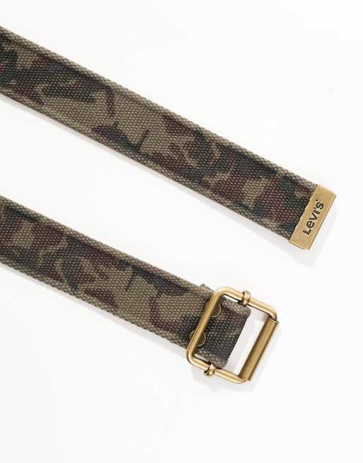 Levi's washed down webbing belt in camo print, 2 of 3