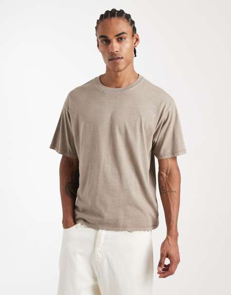 Levi''s washed effect boxy t-shirt in brown - view 1