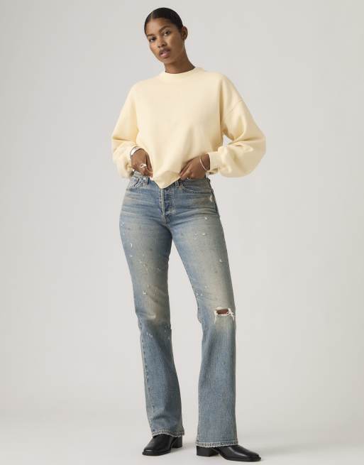 Levi's Wedgie bootcut jeans in blue, 3 of 4