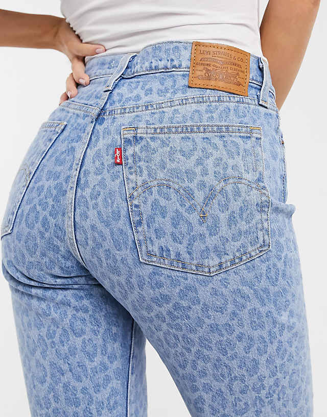 Levi's wedgie high rise straight leg jean in leopard print | ASOS