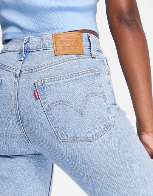 Levi's wedgie straight jeans light best sale wash