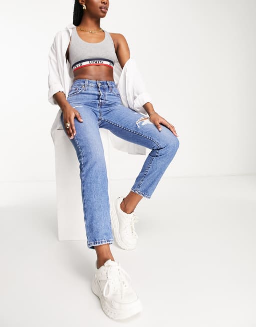 Levi's Wedgie icon fit jeans in mid wash blue | ASOS