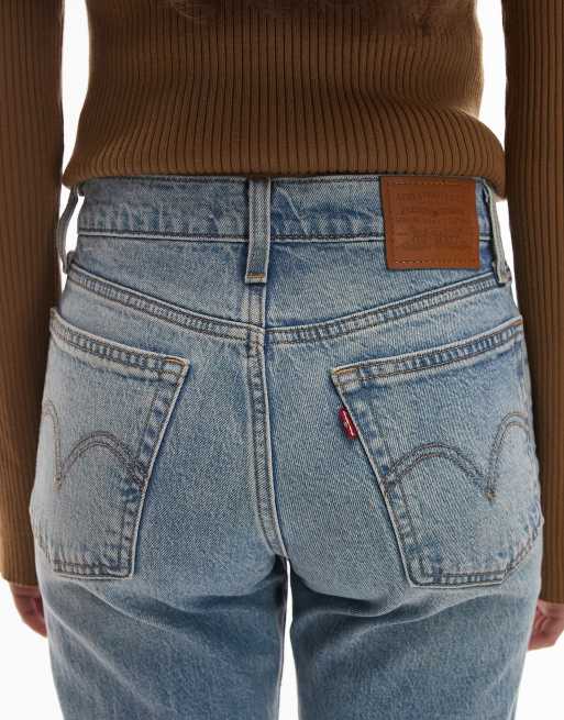 Levi's wedgie slim jeans i mellanblå denim, 5 av 5