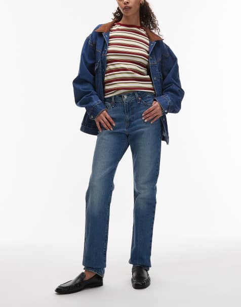 Levi's - Wedgie - Smalle jeans in middenblauw - view 1
