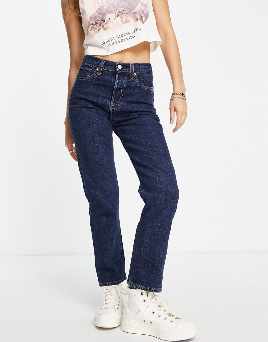 Levi's wedgie straight jeans in blue-Black