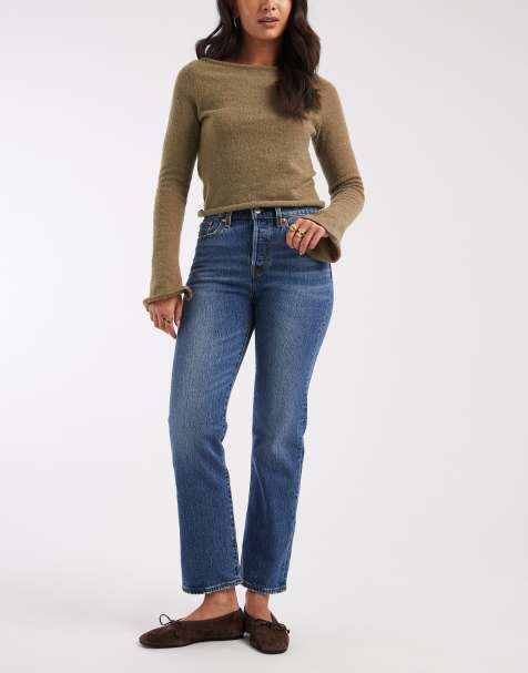 Levi's wedgie straight jeans w kolorze średniego błękitu - view 1