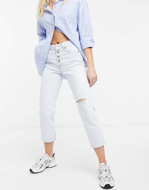 Levi's wedgie straight leg jeans in bleach wash | ASOS
