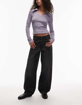 Levi's - Weite Dad-Jeans in verwaschenem Schwarz