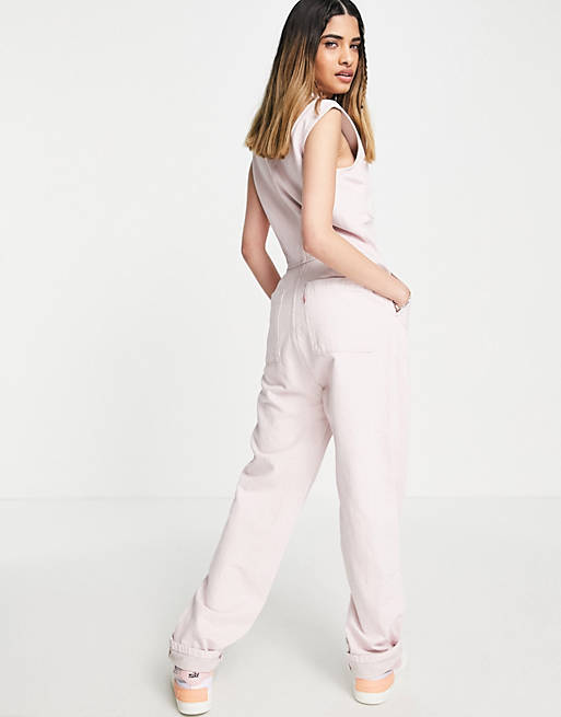 Levi's Well Thread denim sleeveless jumpsuit in pink | ASOS