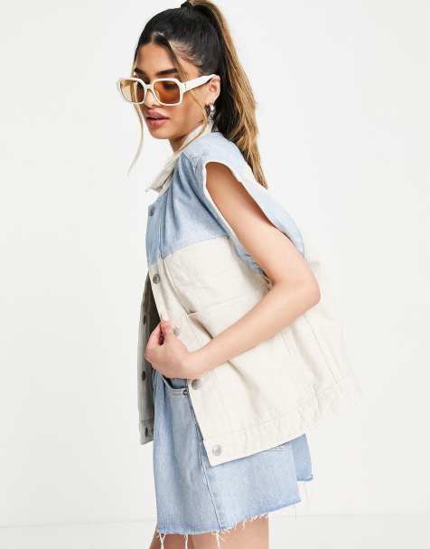 Levi's Well Thread reversible denim gilet in ecru  - view 1