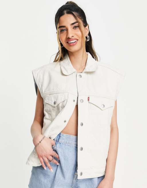 Levi's womens outlet white denim jacket