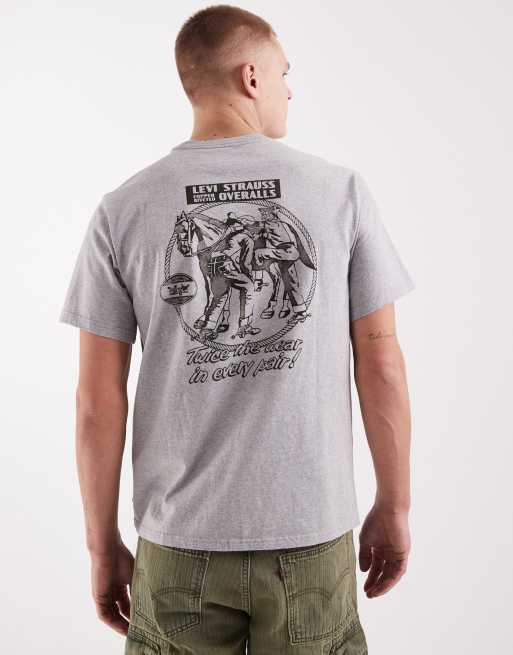 Levi's western back graphic relaxed t-shirt in grey, 5 of 5