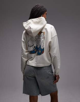 Levi's Western Back Print Hoodie In White