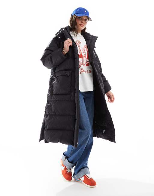 Levi's - Western Bubble Puffer - Gewatteerd lang jack met capuchon in zwart
