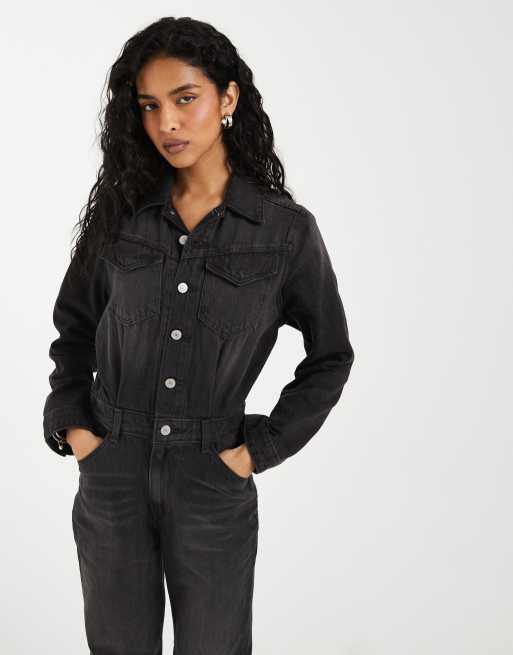 Levi's western denim jumpsuit in black, 2 of 4