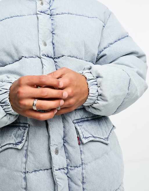 Levi's - Western Down - Lyseblå dynejakke i denim, 4 af 4