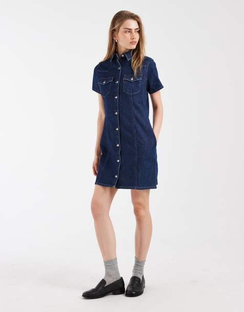 Levi's Western-Minikleid mit Knopfleiste in Blau - view 1