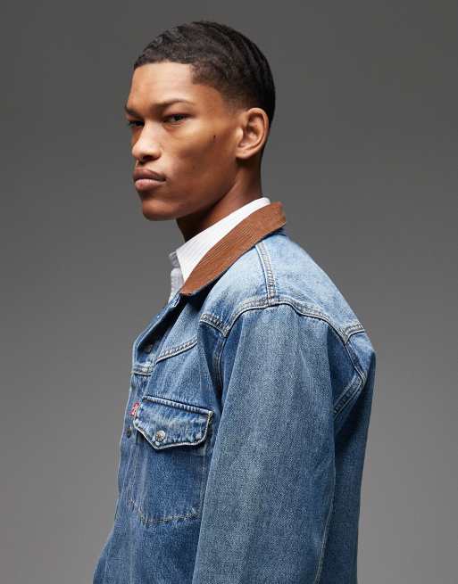 Levi's western shorthorn denim trucker jacket in mid wash | ASOS