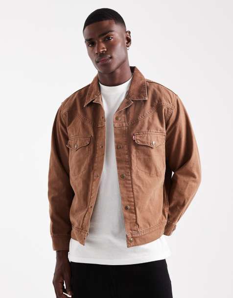 Levi's western shorthorn trucker jacket in tan - view 1