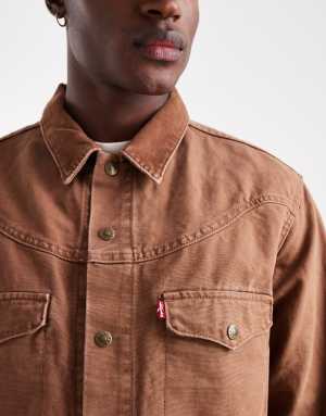 Levi's western shorthorn trucker jacket in tan