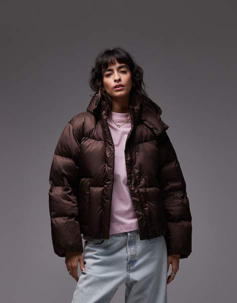 Levi's western shortie puffer coat in brown
