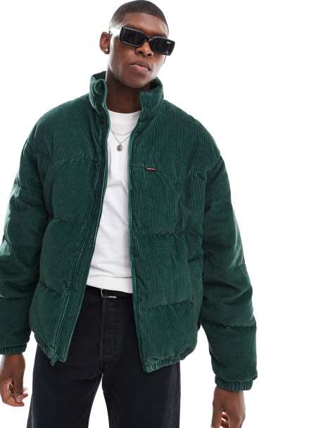 Levi's western super down cord puffer jacket in green - view 1