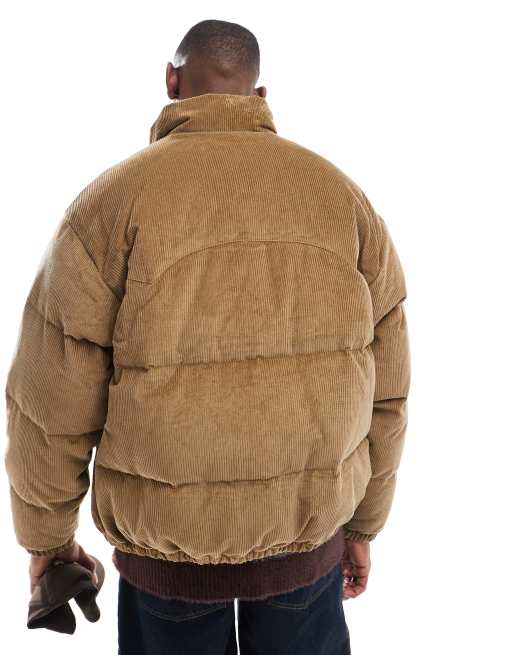 Orange cord puffer jacket best sale