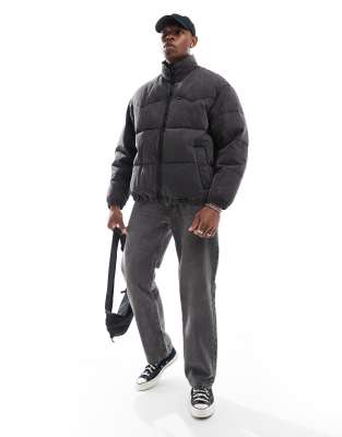 Levi's western super down denim puffer jacket in black - view 1