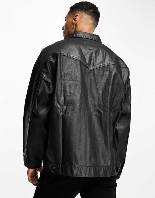 Levi s Western trucker jacket in wax black finish