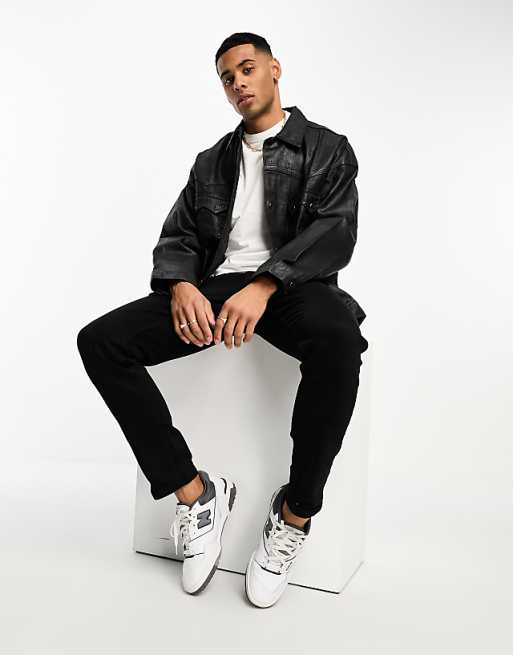 Levi's Western trucker jacket in wax black finish | ASOS Levi's Western trucker jacket in wax black finish | ASOS