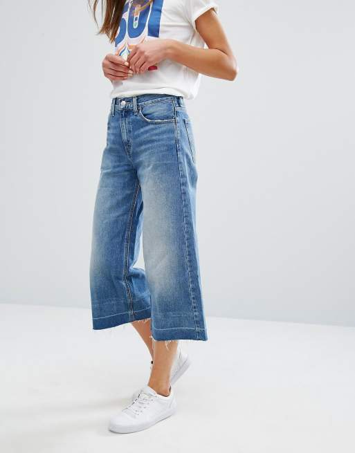 Introducir 65+ imagen levi’s wide leg denim culottes