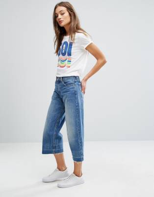 levi's wide leg denim culottes