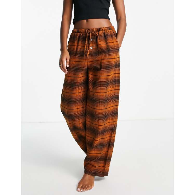 Levi's wide leg lounge pants in tan plaid - part of a set | ASOS