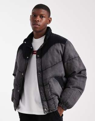 Levi's Levi's wild west short puffer jacket in charcoal-Grey