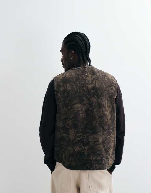 Levi's Wokwear Saratoga denim camo-väst i khaki, 5 av 5