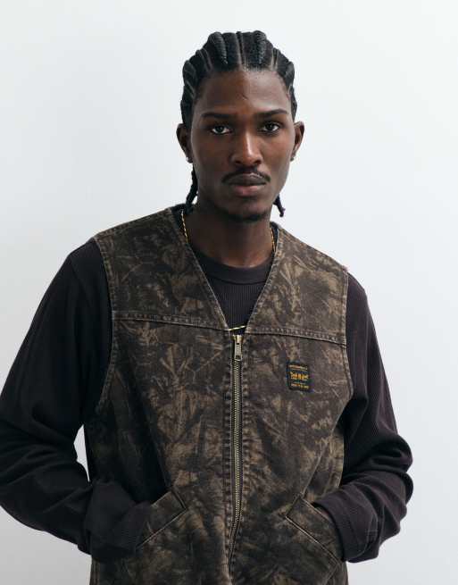 Levi's Wokwear Saratoga Denim-Camo-Weste in Khaki, 2 von 5