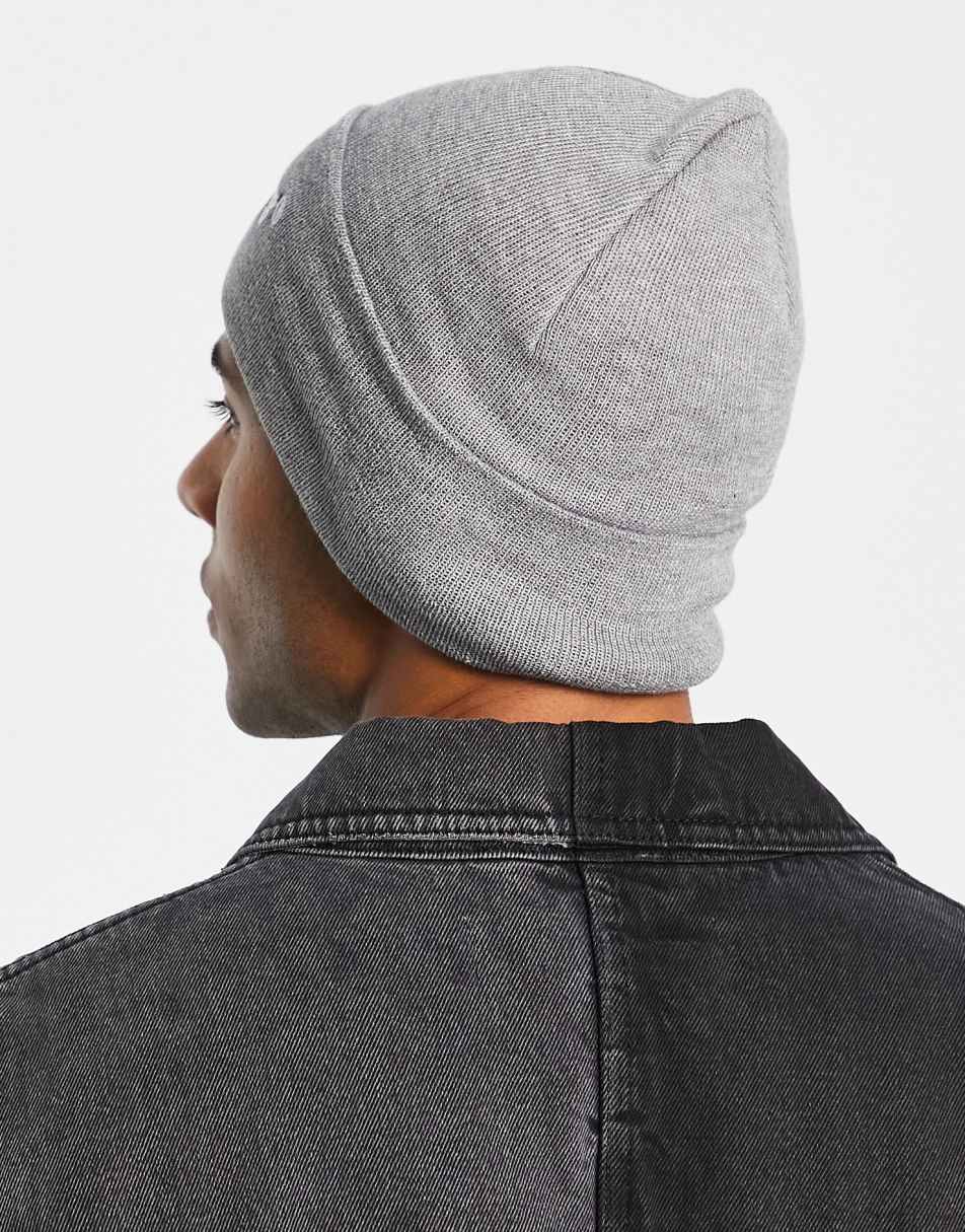 Levi's woodmark beanie with modern vintage logo in grey 0