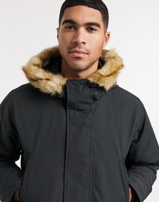 levi black fur jacket