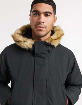 levis black fur jacket