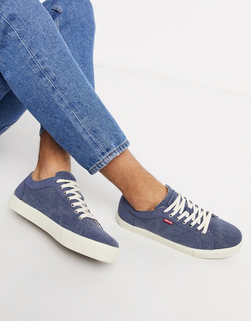 Levi's woodward canvas trainers in blue