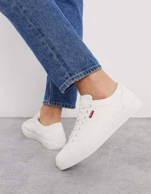 white levi trainers