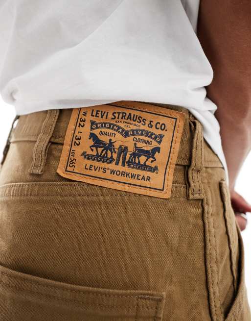 Levi's Workwear - 565  Losvallende jeans met dubbele knieën in lichtbruin, 3 van 5