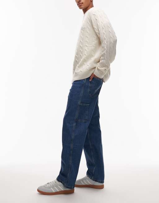 Levi's - Workwear 568 - Jean ample style charpentier - Bleu moyen délavé, 3 de 5
