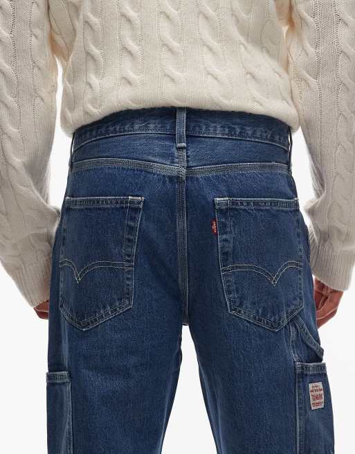 Levi's - Workwear 568 - Jean ample style charpentier - Bleu moyen délavé, 4 de 5
